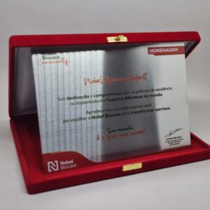 20x15 cm com Estojo de Veludo - Placa de Homenagem Personalizada