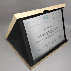 20x15 cm com Estojo de Madeira - Placa de Homenagem Personalizada