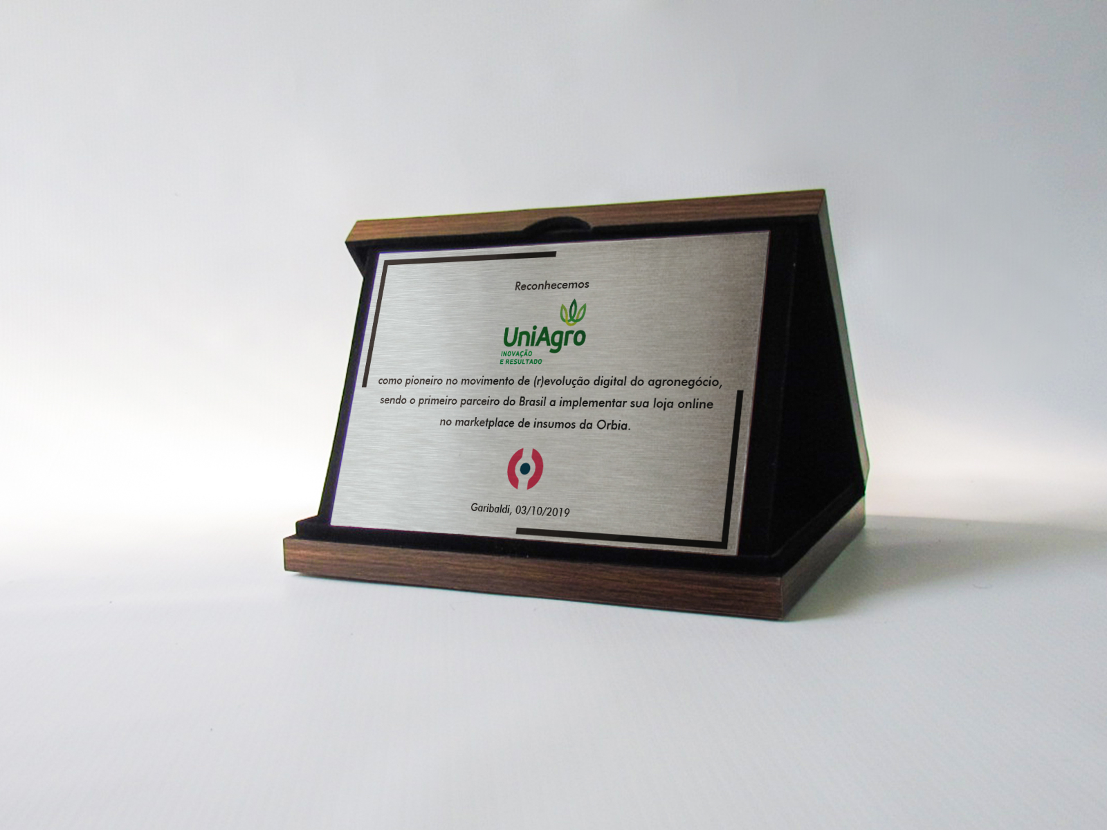 30x20 cm com Estojo de Madeira - Placa de Homenagem Personalizada