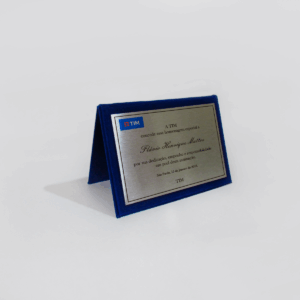 15x10 cm com Pasta de Veludo - Placa de Homenagem Personalizada