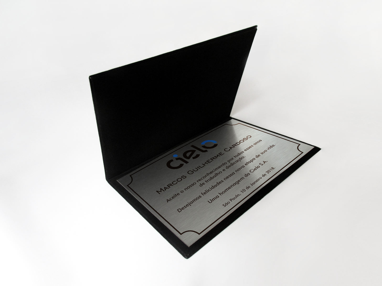 30x20 cm com Pasta de Veludo - Placa de Homenagem Personalizada - Imagem 3